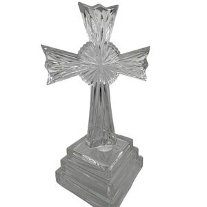 Lenox Fine Crystal Cross Wedding Religious Figurine Made in Germany Clear‎ Decor